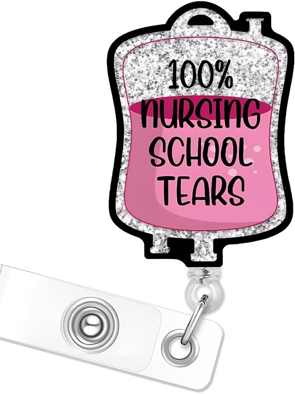 2 Pcs 100% Student Nurse Tears Funny Badge Reel Retractable - A1